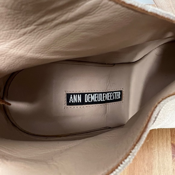 Authentic - Ann Demeulemeester Size 39 Suede Cutout Platform Wedge Booties Italy - Picture 9 of 13